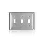 Leviton SS3-40 Plaque murale standard à 3 bascules en acier inoxydable série C 302-304 3G