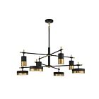 Lustre Savoy House Ashor 1-1637-8-143 8 Lumières 56W Noir mat avec accents en laiton chaud