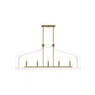 Savoy House Sheffield 1-7804-5-142 5-Lumières 300W Blanc avec des accents de laiton chaleureux Lustre linéaire
