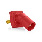 Leviton 16R29-1UR Prise de panneau mâle rouge 16, 45 degrés, goujon fileté de 1,125 po 