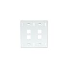 Leviton 42080-4WP Plaque murale blanche à port rapide 4 points