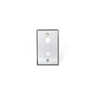 Leviton 43080-1S2 Plaque murale en acier inoxydable, 1 groupe, 2 ports