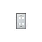 Leviton 43080-1S4 Plaque murale en acier inoxydable à 4 ports 1G