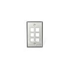 Leviton 43080-1S6 Plaque murale en acier inoxydable à 6 ports 1G