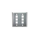 Leviton 43080-2S6 Plaque murale en acier inoxydable à 6 ports 2G