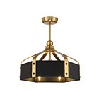 Savoy House Sheffield 26-FD-7806-143 24" Noir mat avec accents en laiton chaud 36W Ventilateur de plafond