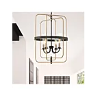 Suspendu Savoy House Kearney 3-8072-4-51 4 Lumières 240W Noir Vintage Et Laiton Chaud