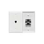 Leviton 40539-PMW Plaque murale de taille moyenne avec connecteur 6P4C