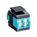 Leviton 41086-LLEAdaptateur à volet Quickport Om3/4 Duplex LCAqua/Noir