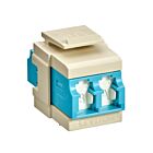 Leviton 41086-LLIAdaptateur à volet Quickport Om3/4 Duplex LCAqua/Ivoire