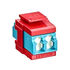 Leviton 41086-LLRAdaptateur à volet Quickport Om3/4 Duplex LCAqua/Rouge cramoisi
