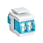 Leviton 41086-LLWAdaptateur à volet Quickport Om3/4 Duplex LCAqua/Blanc