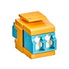 Leviton 41086-LLYAdaptateur à volet Quickport Om3/4 Duplex LCAqua/Jaune