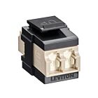 Leviton 41086-MLEAdaptateur Quickport Om1/2 Duplex LCAvec volet Beige/Noir