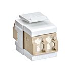 Leviton 41086-MLWAdaptateur Quickport Om1/2 Duplex LCAvec volet Beige/Blanc