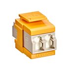 Leviton 41086-MLYAdaptateur Quickport Om1/2 Duplex LCAvec volet Beige/Jaune