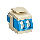 Leviton 41086-SLIAdaptateur à volet Quickport Os2 Duplex Lc Bleu/Ivoire