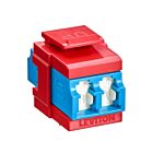 Leviton 41086-SLRAdaptateur à obturateur Quickport Os2 Duplex LC bleu/rouge cramoisi