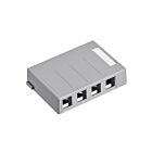 Leviton 41089-4GP Boîtier QUICKPORT™ à montage en surface, 4 ports, gris