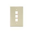 Leviton 41091-3IN Plaque murale en nylon de taille moyenne à 3 ports Quickport ivoire
