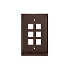 Leviton 41091-6BN Plaque murale marron à 6 ports