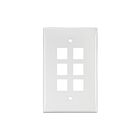 Leviton 41091-6WN Plaque murale blanche à 6 ports