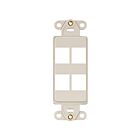 Leviton 41644-T Insertion d'amande légère pour plaque murale à 4 ports