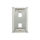 Leviton 43080-1L2 Plaque murale à 2 ports en acier inoxydable