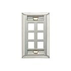 Leviton 43080-1L6 Plaque murale en acier inoxydable à 6 ports