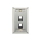 Leviton 43081-1L2 Acier inoxydable à identification coudée à 2 ports et 1 groupe résistant aux intempéries