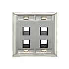 Leviton 43081-2L4 Résistant aux intempéries, 4 ports Dg coudé I en acier inoxydable