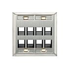Leviton 43081-2L8 Plaque murale en acier inoxydable, 8 ports, 2 groupes