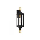 Savoy House 5-279-144 Glendale 1-Light 60W Matte Black and Weathered Brushed Brass Outdoor Wall Lantern