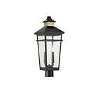 Lanterne de poteau extérieure Savoy House Kingsley 5-718-143 2-Lumières 120W Noir mat avec laiton chaud