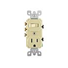 Leviton 5245-I Interrupteur et prise AC Cmb-3Way5-15R 