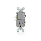 Leviton 5625-GY Interrupteur et prise unipolaires combo gris 