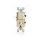 Leviton 5625-I Interrupteur et prise unipolaires combo ivoire 