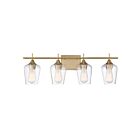 Luminaire de vanité Savoy House Essentials 8-4030-4-322 Octave 4 Lumières 240W Laiton chaud