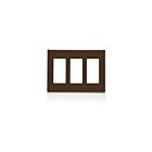 Leviton 80311-S0 Plaque murale sans vis marron Decora 3G taille standard