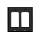 Leviton 80409-CNE Plaque murale double Decora pour applications 347 V, noir