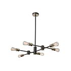 Lustre Artcraft Tribeca AC10786BK 100W 6-lumières noir mat et laiton satiné