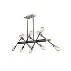 Suspendu pour îlot Artcraft Truro AC11257NB 100W 12-lumières noir mat et nickel brossé