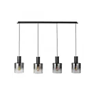 Suspendu Artcraft Henley AC11526SM 60W 4-lumières Verre fumé noir satiné