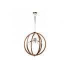 Suspendu Artcraft Abbey AC11556PN 360W 6-Lumières Faux bois et nickel poli