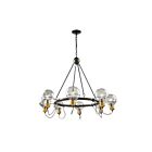 Lustre Artcraft Martina AC11728BK 60W 8-lumières noir et laiton brossé