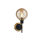 Artcraft Gem AC11871AM Black and Brushed Brass 10W Wall Sconce