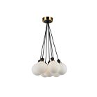 Artcraft Gem AC11877WH 7-Lumières Noir et laiton brossé Suspend à cordon