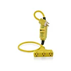 Leviton GSCM1-3TC PortAuto-test Gfi cordon Mnl 15A 3FtAvec robinet