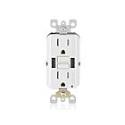 Leviton GUSB1-W Gfci Combo Usb Charger Réceptacle