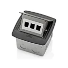 Leviton PFQP3-MB Boîte de sol escamotableAvec Quickport 3 ports noir